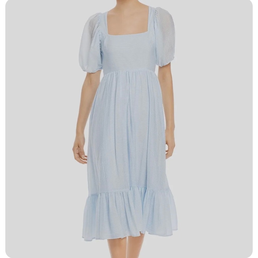 NWT Wayf tie back puff sleeve midi dress